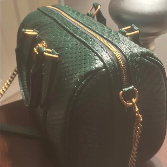 New Unused Kurt Geiger Green Crocodile-Embossed Handbag - Picture 4 of 8